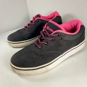 y2k HEELYS women 7 pink black roller skate sneaker wheely shoe grunge emo